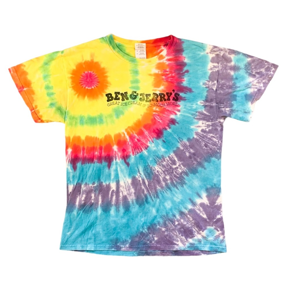 Vintage Ben and Jerry’s spell out tie dye tee shirt size medium